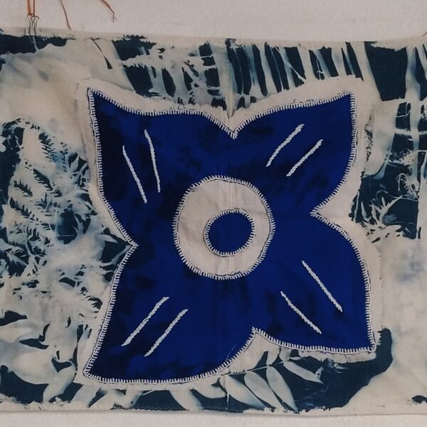 Exemple d’impression cyanotype lors de l’atelier à Mayotte