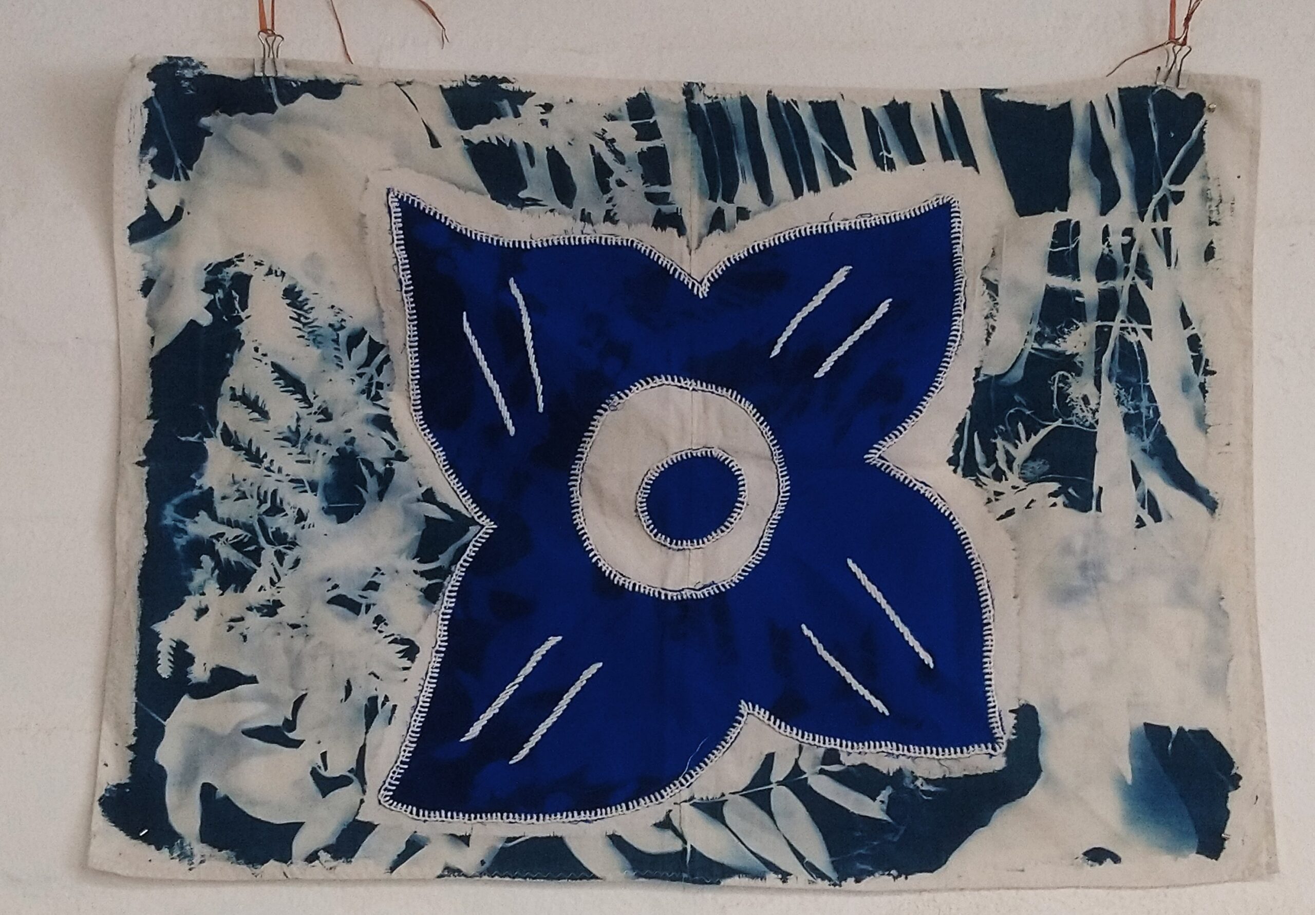 Exemple d’impression cyanotype lors de l’atelier à Mayotte